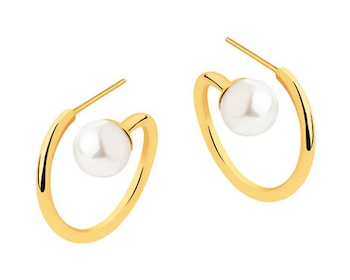 Stainless steel earrings with synthetic pearls