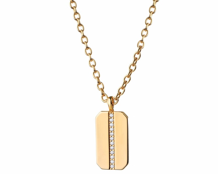 Gold-Plated silver necklace with cubic zirconia