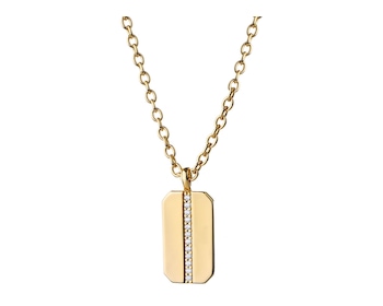 Gold-Plated silver necklace with cubic zirconia