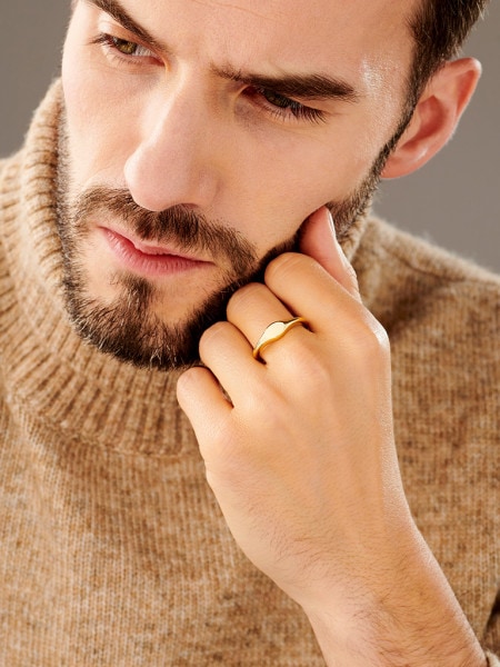 Gold-Plated silver signet ring