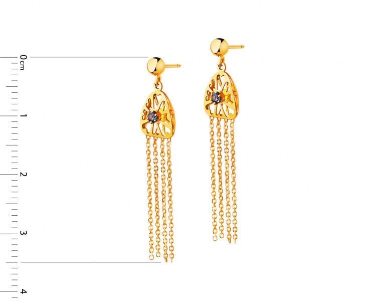 Gold earrings with zircons