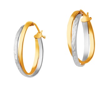 Gold earrings - circles, 22 mm