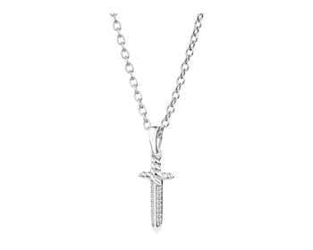 Silver necklace with cubic zirconia - cross