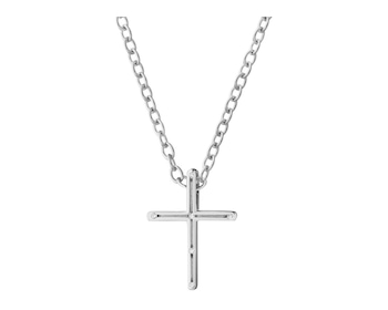 Silver necklace with zircons - cross