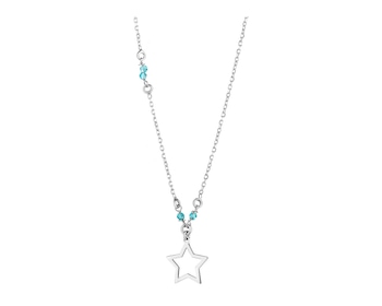 Stříbrný náhrdelník s broušeným sklem - hvězda