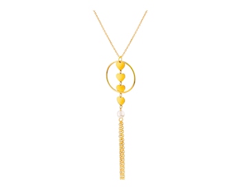 Gold necklace with a pearl, ankier - a circle, hearts
