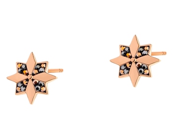 Stainless steel earrings with marcasites - star