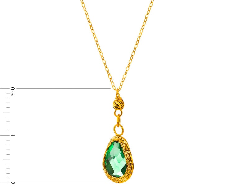 Gold necklace with glass