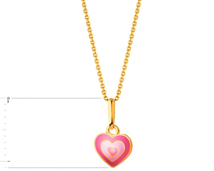 Gold pendant with enamel - heart
