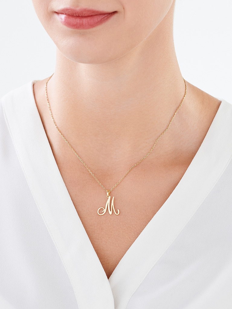 KERRY JEWEL Alphabet Letter 'M' Necklace Pendant Daily Use Chains for Women  and Girls Gold-plated Brass, Alloy Pendant Price in India - Buy KERRY JEWEL Alphabet  Letter 'M' Necklace Pendant Daily Use