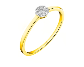 Prsten ze žlutého a bílého zlata s diamanty 0,05 ct - ryzost 585