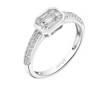 Prsten z bílého zlata s diamanty 0,55 ct - ryzost 750