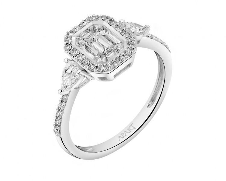 Prsten z bílého zlata s diamanty 0,83 ct - ryzost 750