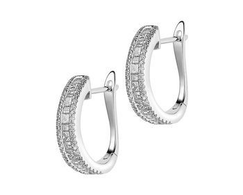 White gold earrings with diamonds 0,88 ct - fineness 14 K