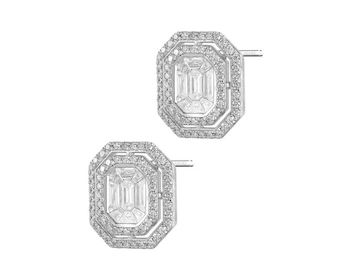 White gold earrings with diamonds 1,16 ct - fineness 18 K