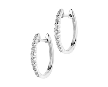 White gold earrings with diamonds - circles 0,25 ct - fineness 14 K