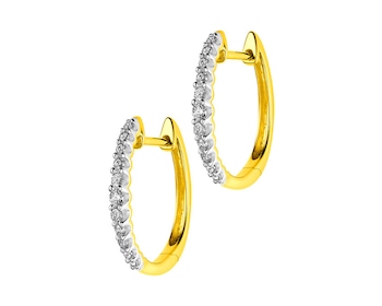 Zlaté náušnice s diamanty - kroužky 0,25 ct - ryzost 585