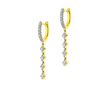 Gold earrings with diamonds 0,39 ct - fineness 14 K