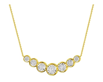 Yellow and white gold necklace with diamonds 0,50 ct - fineness 585