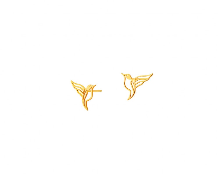 Gold earrings - birds