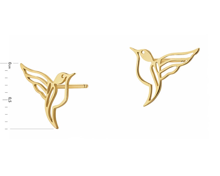 Gold earrings - birds