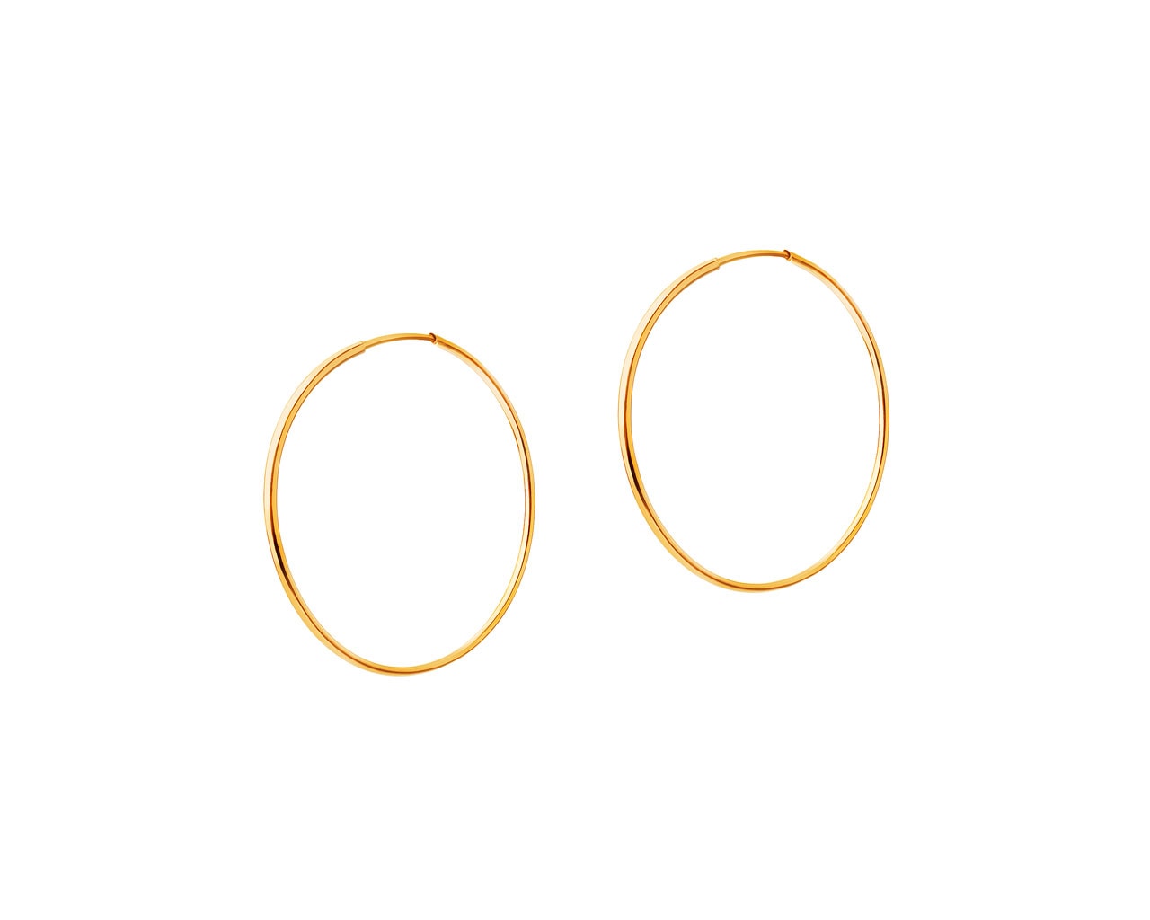Złote kolczyki szarnir - koła, 16 mm