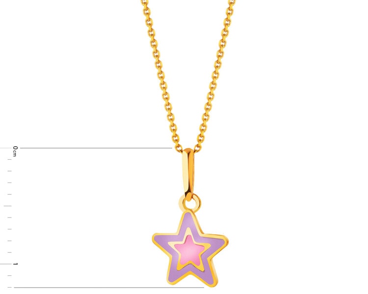 Gold pendant with enamel - star