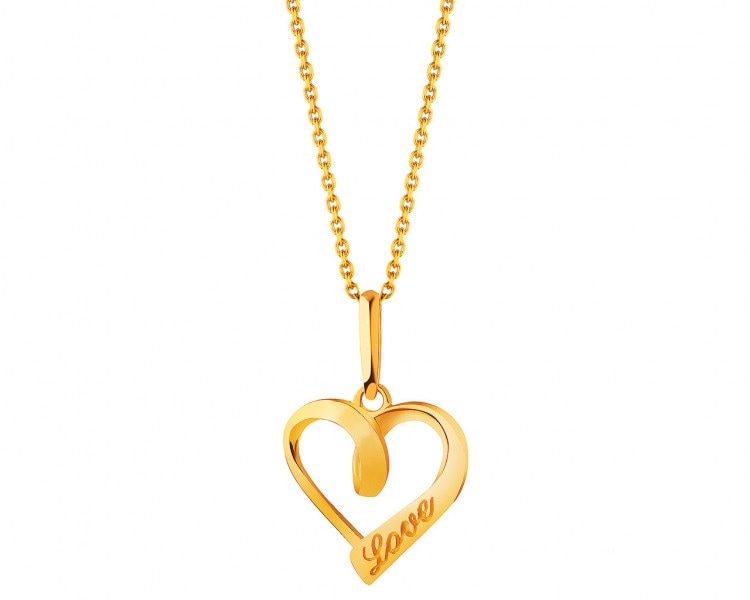 Gold pendant - heart, love