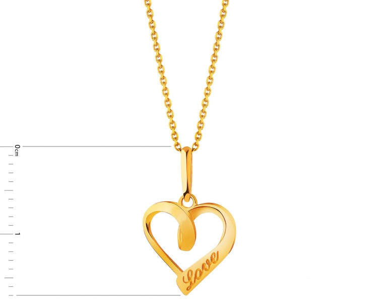Gold pendant - heart, love