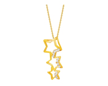 Gold pendant with zircons - stars
