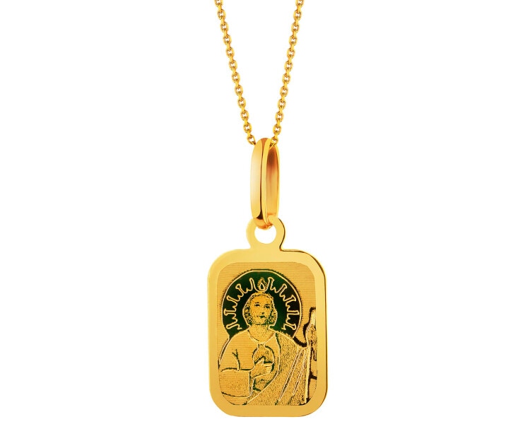 Gold pendant - medallion with the image of Christ