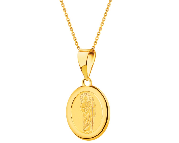 Złota zawieszka - medalik z wizerunkiem Chrystusa