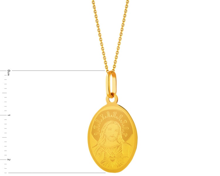 Gold pendant - medallion with the image of Christ