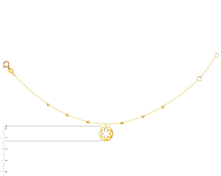 Gold bracelet - flower, circle, balls