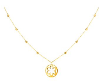 Gold necklace - flower, circle, balls