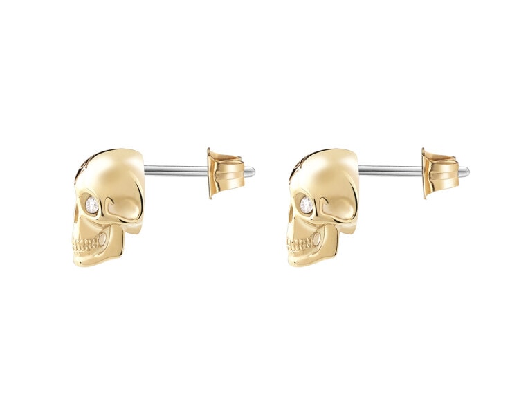 Kolczyki ze stali szlachetnej z kryształami - czaszki, Philipp Plein