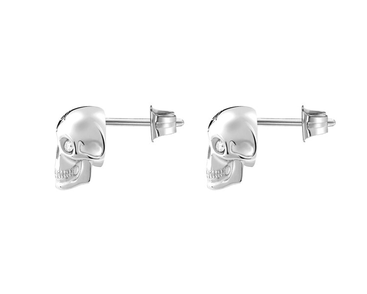 Kolczyki ze stali szlachetnej z kryształami - czaszki, Philipp Plein