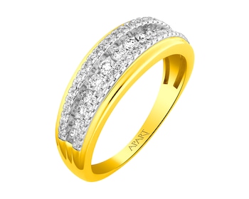 Zlatý prsten s diamanty 0,43 ct - ryzost 585