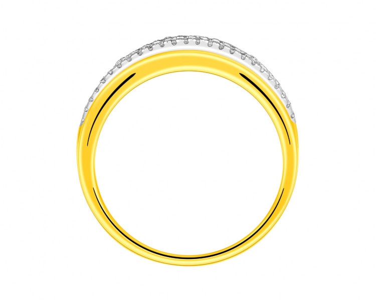 Pierścionek z żółtego złota z diamentami 0,43 ct - próba 585
