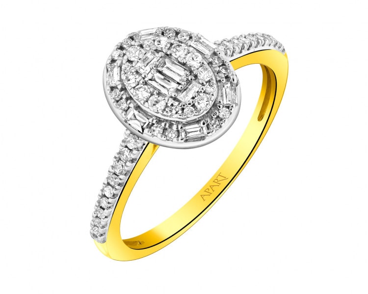 Zlatý prsten s diamanty 0,31 ct - ryzost 585