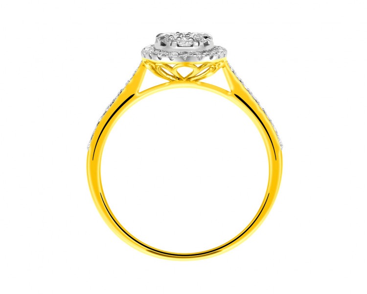 Pierścionek z żółtego złota z diamentami 0,51 ct - próba 585