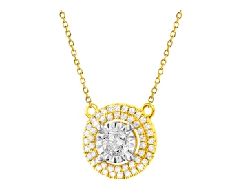 Náhrdelník ze žlutého a bílého zlata s diamanty 0,22 ct - ryzost 585