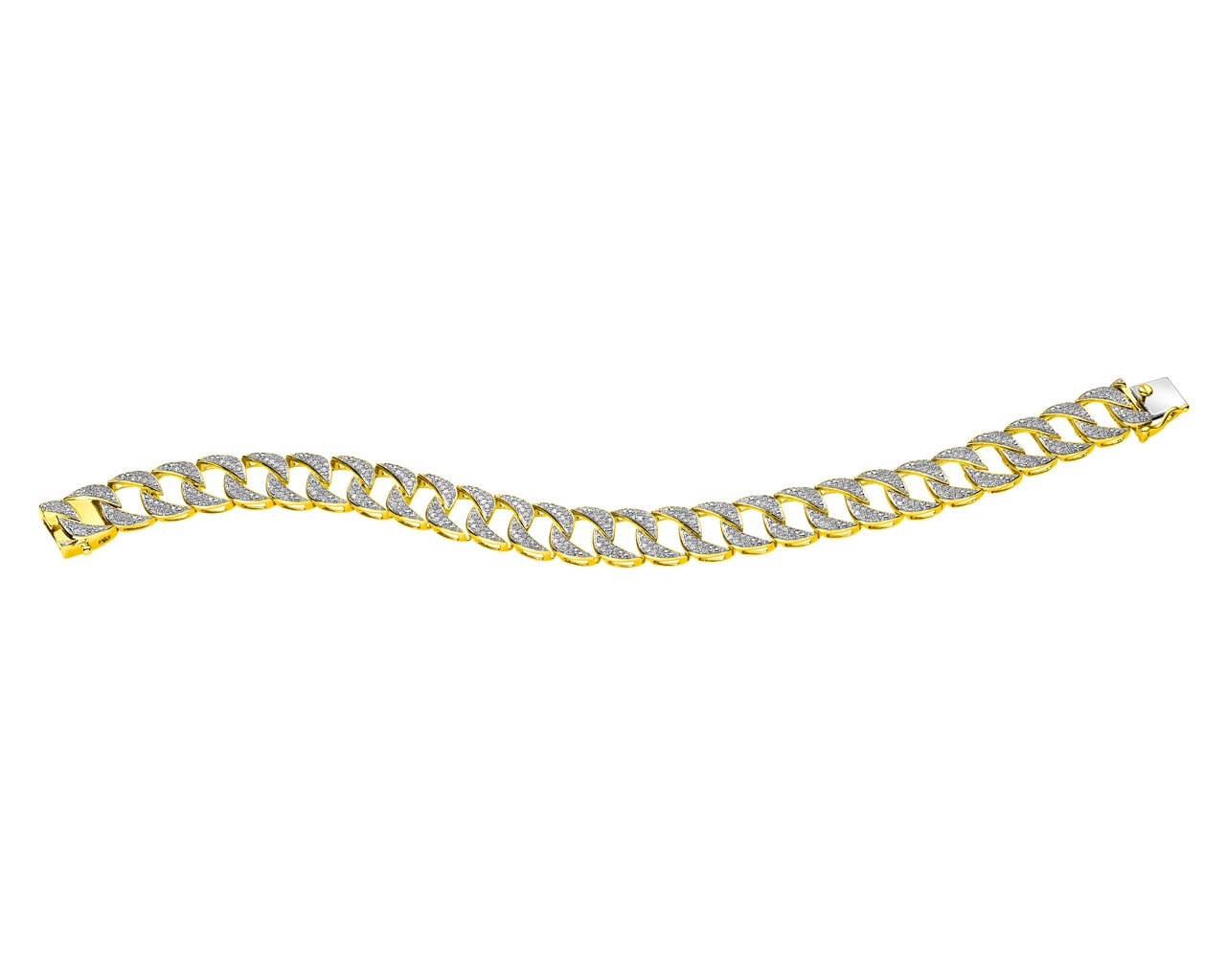 Bransoletka z żółtego złota z diamentami 1,28 ct - próba 585