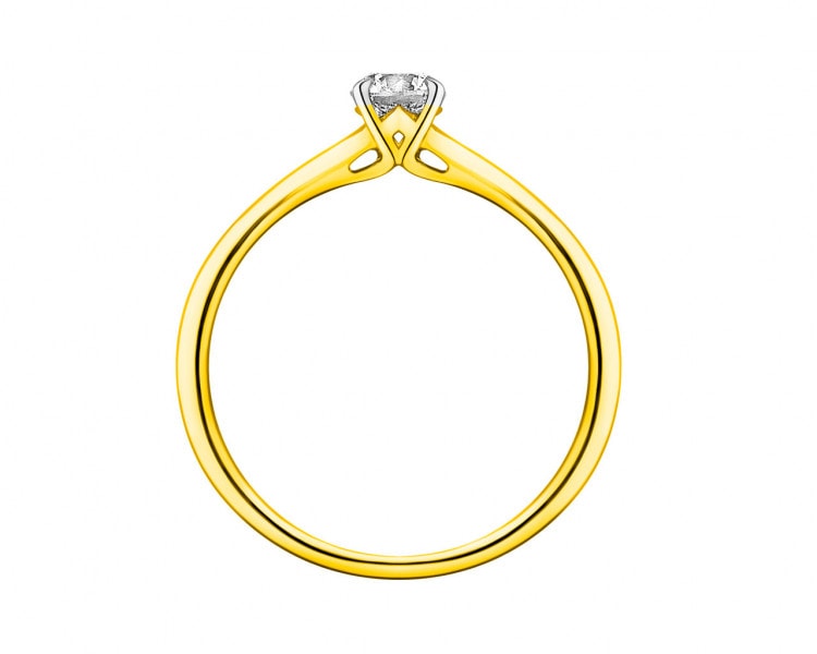 Zlatý prsten s briliantem 0,30 ct - ryzost 585