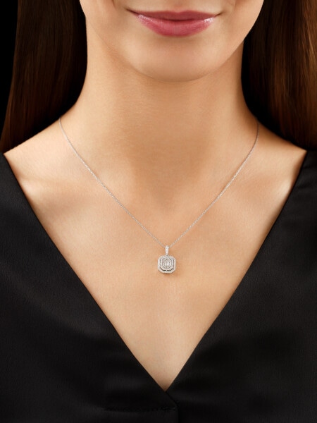 18 K Rhodium-Plated White Gold Pendant  - 0,63 ct - fineness 18 K