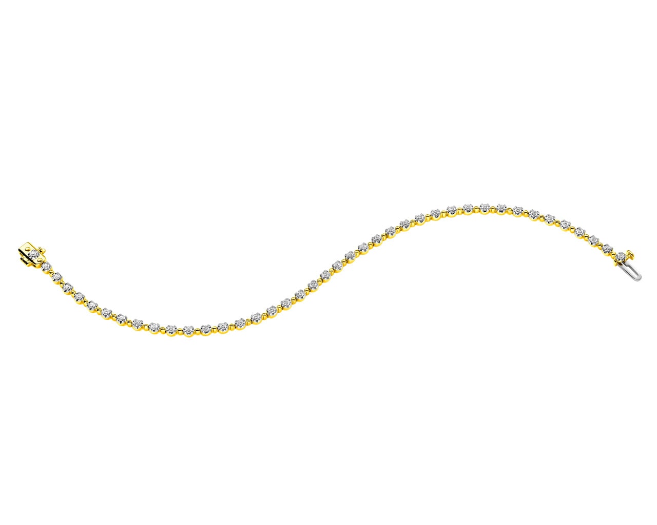 Bransoletka z żółtego zlota z brylantami 1 ct - próba 585