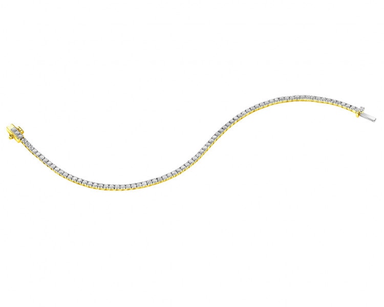 Bransoletka z żółtego złota z brylantami - 18 cm - 2,50 ct - próba 585