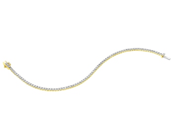 Bransoletka z żółtego złota z brylantami - 18 cm - 2,50 ct - próba 585