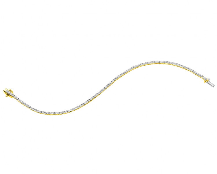 Bransoletka z żółtego złota z brylantami - 18 cm - 2 ct - próba 585