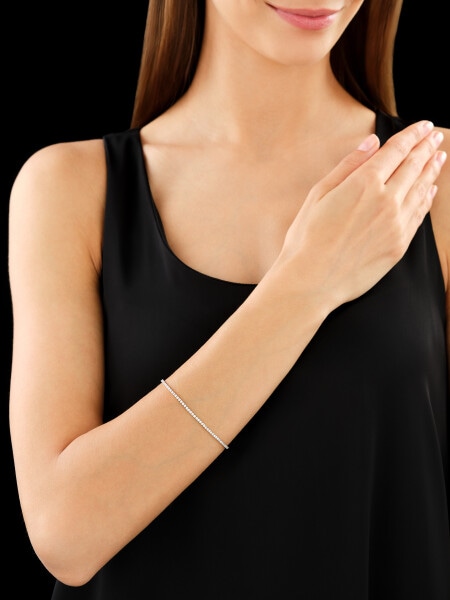 14 K Rhodium-Plated White Gold Tennis Bracelet with Diamonds - 2,00 ct - fineness 14 K